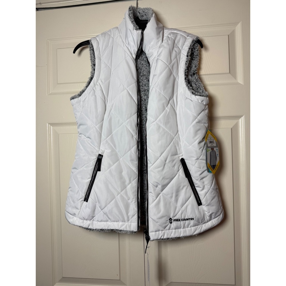 Free Country Women's White Expedition Stratus Lite Reversible Vest Medium New